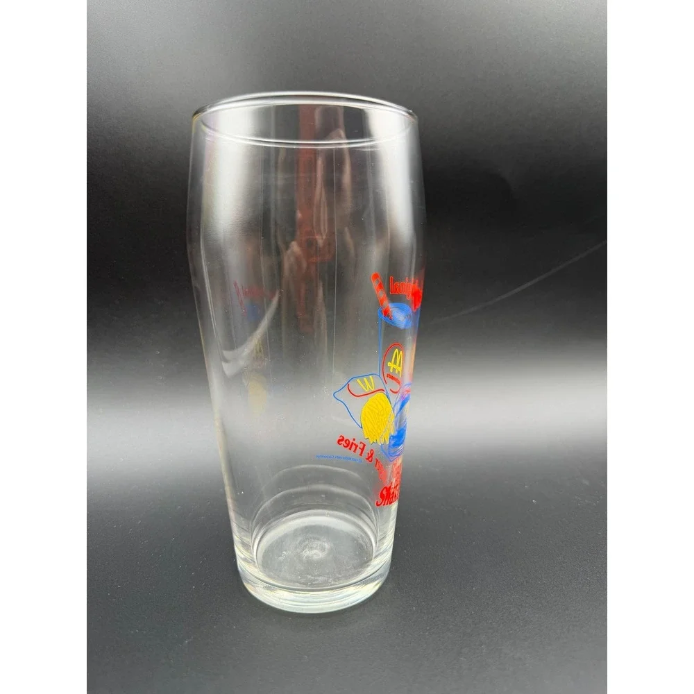 Vintage 1993 McDonalds The Original Shake Burger Fries Glass Collector Tumbler